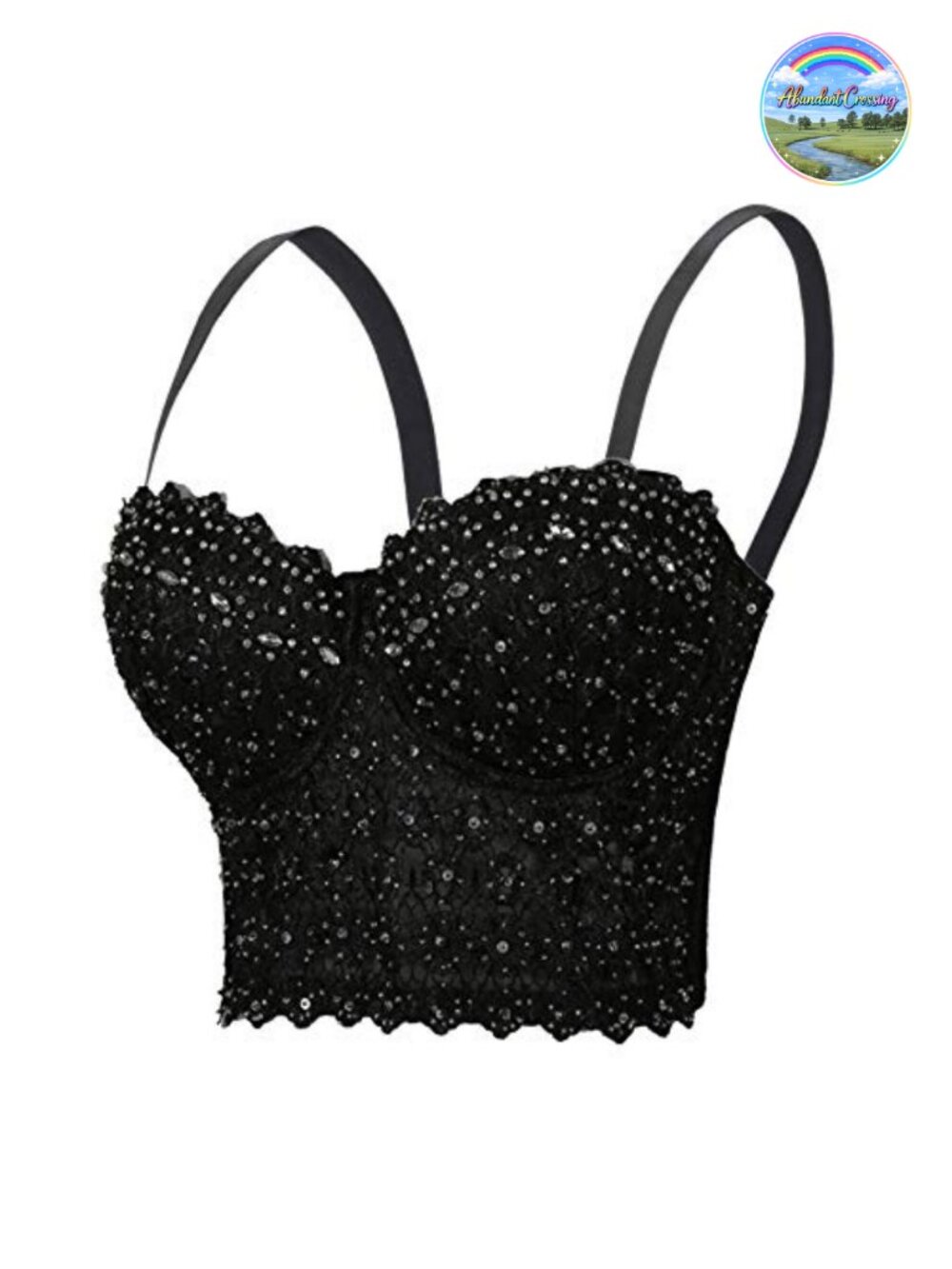 Lace Rhinestone Bustier Corset Crop Top Push Up Party Clubwear